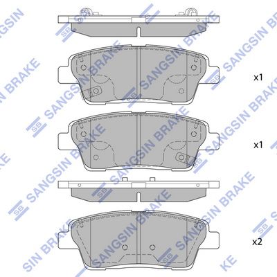 Комплект тормозных колодок, дисковый тормоз SANGSIN SP1546A