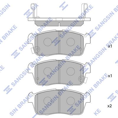 Комплект тормозных колодок, дисковый тормоз SANGSIN SP1549SD