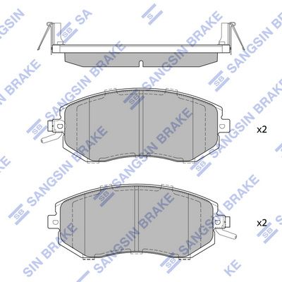 Комплект тормозных колодок, дисковый тормоз SANGSIN SP1553
