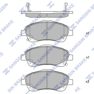 Комплект тормозных колодок, дисковый тормоз SANGSIN SP1576SD
