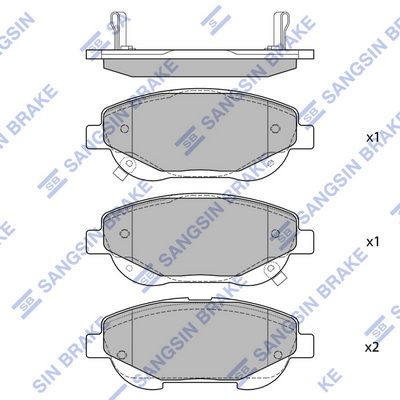 Комплект тормозных колодок, дисковый тормоз SANGSIN SP1579