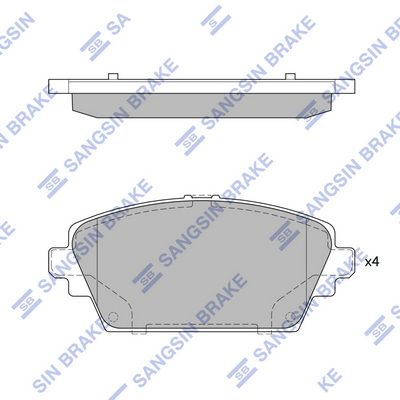 Комплект тормозных колодок, дисковый тормоз SANGSIN SP1582
