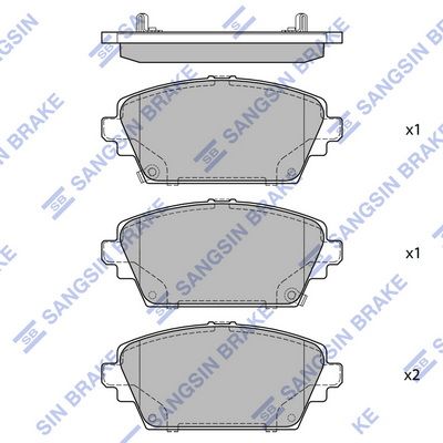 Комплект тормозных колодок, дисковый тормоз SANGSIN SP1582A