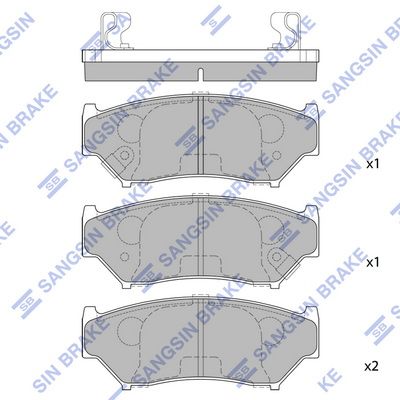 Комплект тормозных колодок, дисковый тормоз SANGSIN SP1584