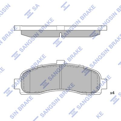 Комплект тормозных колодок, дисковый тормоз SANGSIN SP1586