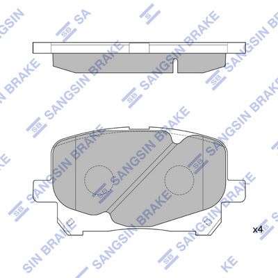 Комплект тормозных колодок, дисковый тормоз SANGSIN SP1591