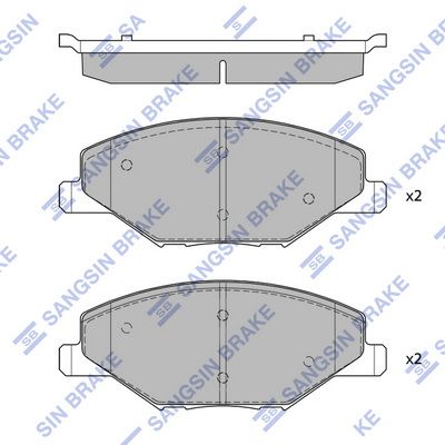 Комплект тормозных колодок, дисковый тормоз SANGSIN SP1595
