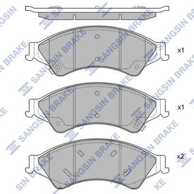 Комплект тормозных колодок, дисковый тормоз SANGSIN SP1596SD
