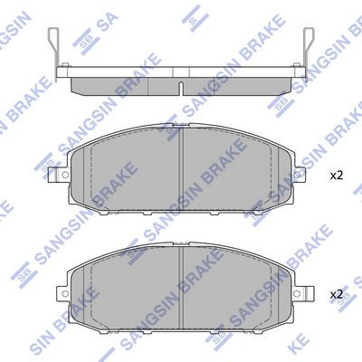 Комплект тормозных колодок, дисковый тормоз SANGSIN SP1599SD