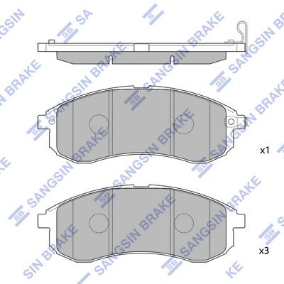 Комплект тормозных колодок, дисковый тормоз SANGSIN SP1602
