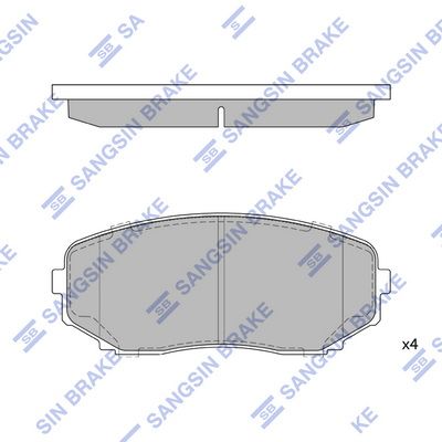 Комплект тормозных колодок, дисковый тормоз SANGSIN SP1603