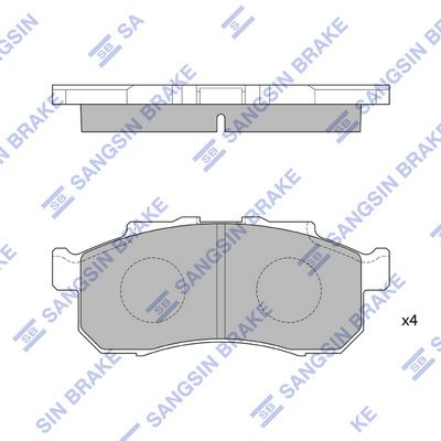Комплект тормозных колодок, дисковый тормоз SANGSIN SP1608