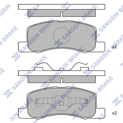 Комплект тормозных колодок, дисковый тормоз SANGSIN SP1613