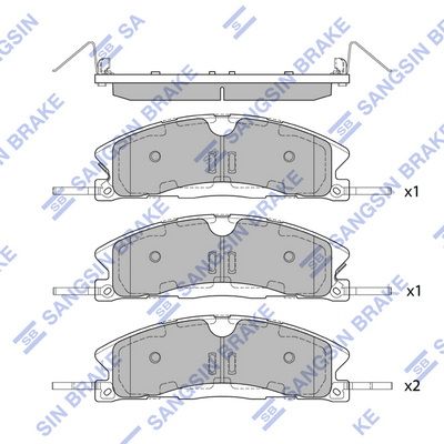 Комплект тормозных колодок, дисковый тормоз SANGSIN SP1620