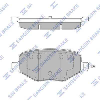 Комплект тормозных колодок, дисковый тормоз SANGSIN SP1621