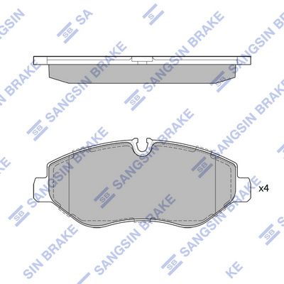 Комплект тормозных колодок, дисковый тормоз SANGSIN SP1622SD