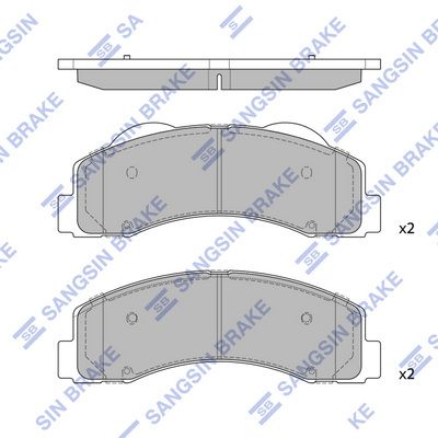 Комплект тормозных колодок, дисковый тормоз SANGSIN SP1624SD