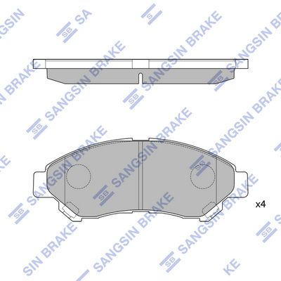 Комплект тормозных колодок, дисковый тормоз SANGSIN SP1627SD
