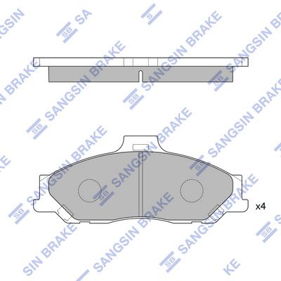 Комплект тормозных колодок, дисковый тормоз SANGSIN SP1628