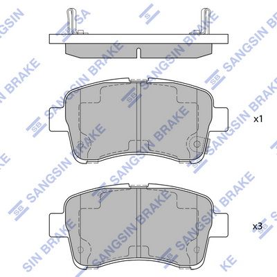 Комплект тормозных колодок, дисковый тормоз SANGSIN SP1633