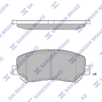 Комплект тормозных колодок, дисковый тормоз SANGSIN SP1671
