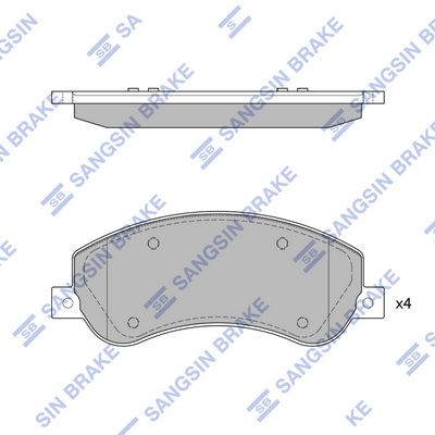 Комплект тормозных колодок, дисковый тормоз SANGSIN SP1675A
