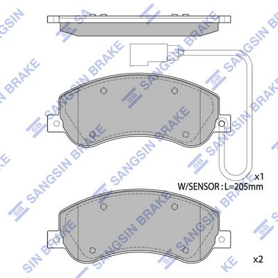 Комплект тормозных колодок, дисковый тормоз SANGSIN SP1675SD