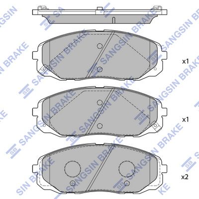 Комплект тормозных колодок, дисковый тормоз SANGSIN SP1688SD