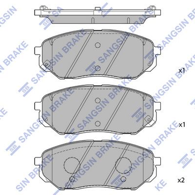Комплект тормозных колодок, дисковый тормоз SANGSIN SP1690