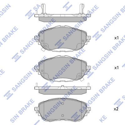 Комплект тормозных колодок, дисковый тормоз SANGSIN SP1700