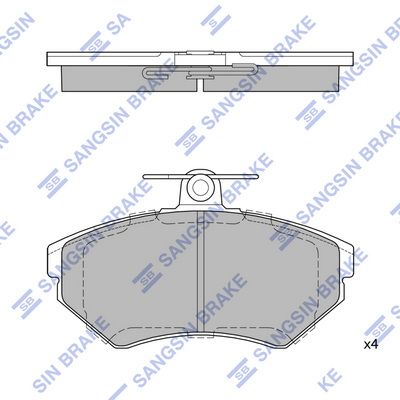 Комплект тормозных колодок, дисковый тормоз SANGSIN SP1708