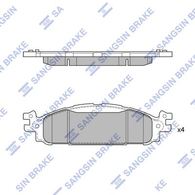 Комплект тормозных колодок, дисковый тормоз SANGSIN SP1711
