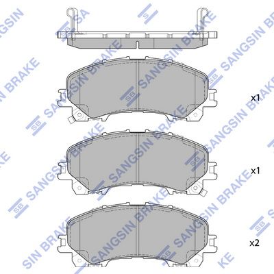 Комплект тормозных колодок, дисковый тормоз SANGSIN SP1714SD
