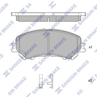 Комплект тормозных колодок, дисковый тормоз SANGSIN SP1715