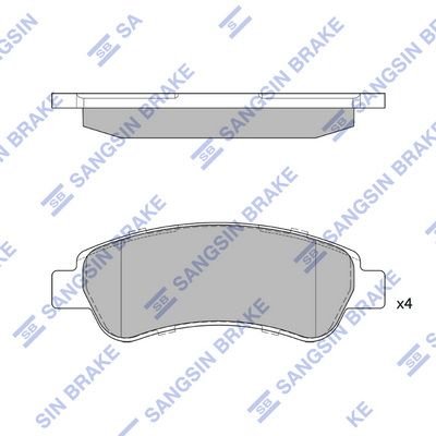Комплект тормозных колодок, дисковый тормоз SANGSIN SP1727SD