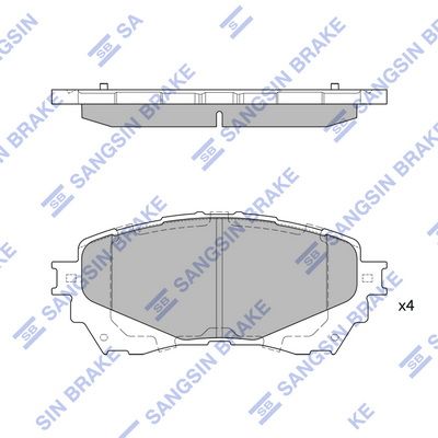 Комплект тормозных колодок, дисковый тормоз SANGSIN SP1728