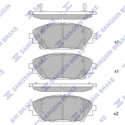 Комплект тормозных колодок, дисковый тормоз SANGSIN SP1729SD