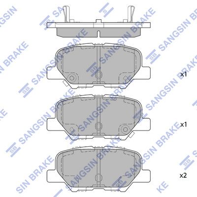 Комплект тормозных колодок, дисковый тормоз SANGSIN SP1731SD