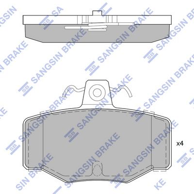 Комплект тормозных колодок, дисковый тормоз SANGSIN SP1741