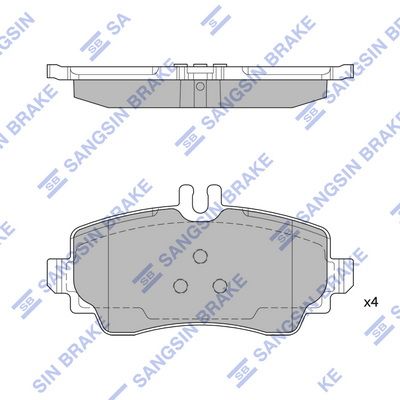 Комплект тормозных колодок, дисковый тормоз SANGSIN SP1744