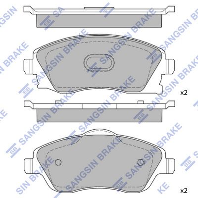 Комплект тормозных колодок, дисковый тормоз SANGSIN SP1745SD