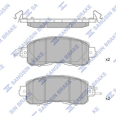 Комплект тормозных колодок, дисковый тормоз SANGSIN SP1765