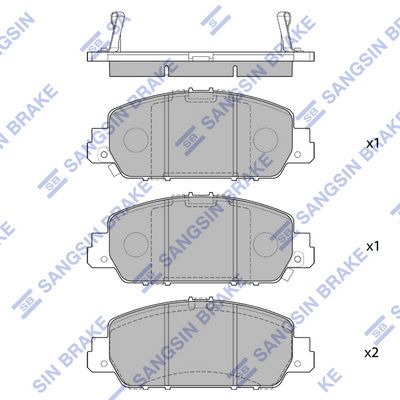 Комплект тормозных колодок, дисковый тормоз SANGSIN SP1779SD