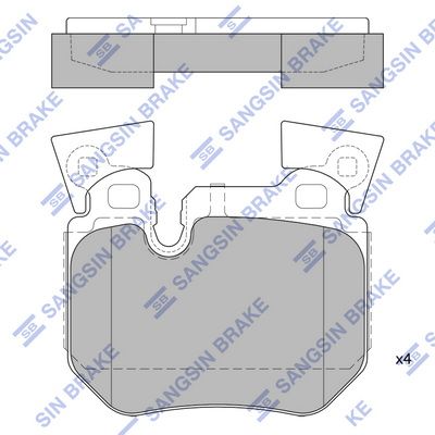 Комплект тормозных колодок, дисковый тормоз SANGSIN SP1792