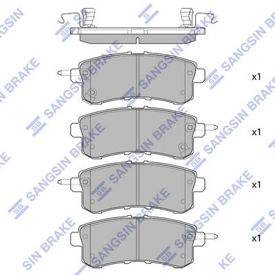 Комплект тормозных колодок, дисковый тормоз SANGSIN SP1801