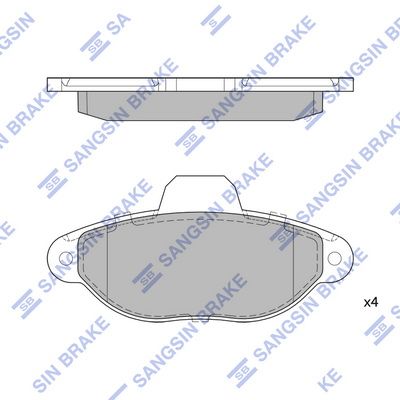 Комплект тормозных колодок, дисковый тормоз SANGSIN SP1807A