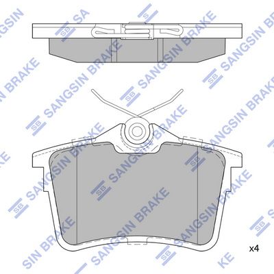 Комплект тормозных колодок, дисковый тормоз SANGSIN SP1824SD