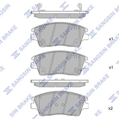 Комплект тормозных колодок, дисковый тормоз SANGSIN SP1844SD