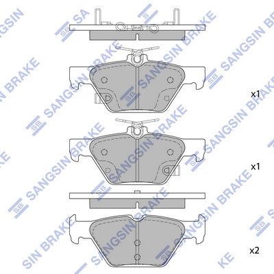 Комплект тормозных колодок, дисковый тормоз SANGSIN SP1879SD