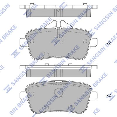 Комплект тормозных колодок, дисковый тормоз SANGSIN SP1909SD